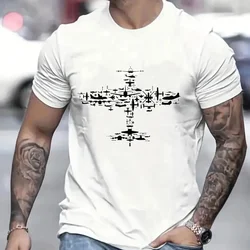 Fighter Plane Harajuku T Shirt Fashion 2024 Men Clothing Oversized Graphic T Shirt Mens Clothes Unisex Shirts Chemise Homme