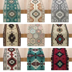 Aztec Southwest Linen Table Runners Bohemian Ethnic Style Geometric Table Runner for Garden Farmhouse Wedding Party Table Decor