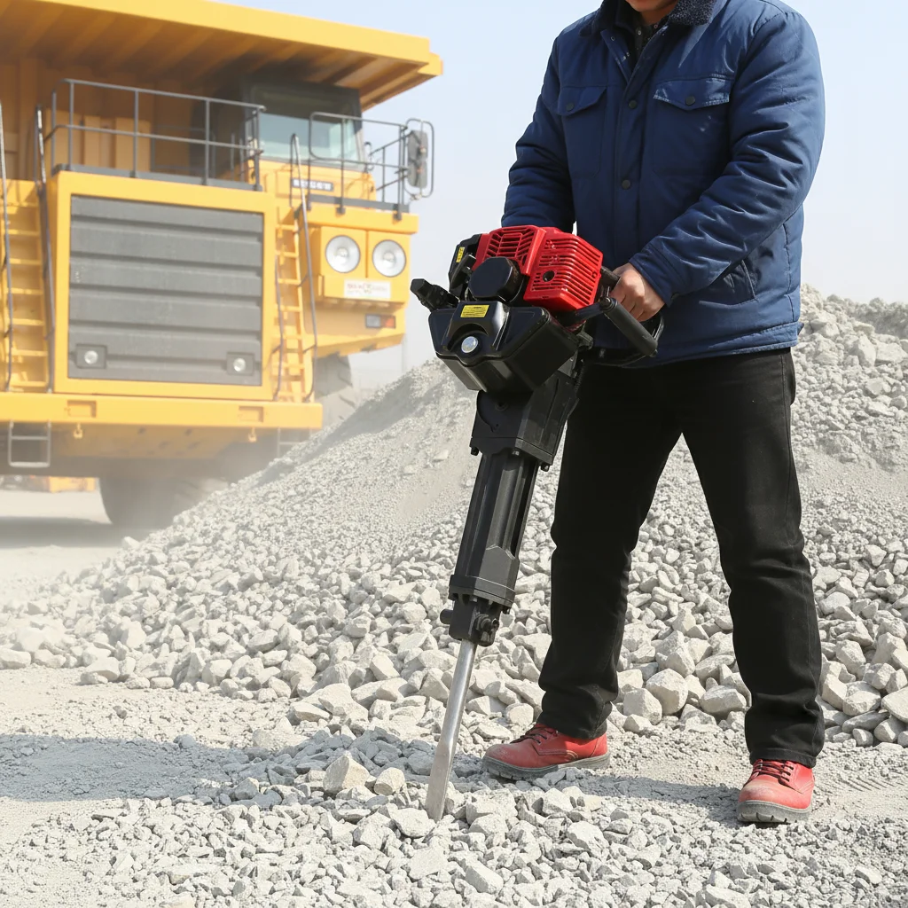 

52CC Demolition Jack Hammer, 2-stroke Concrete Breaker, Jack Hammer with A Pointed Pickaxe and A Flat Pickaxe 1900W 6500RPM