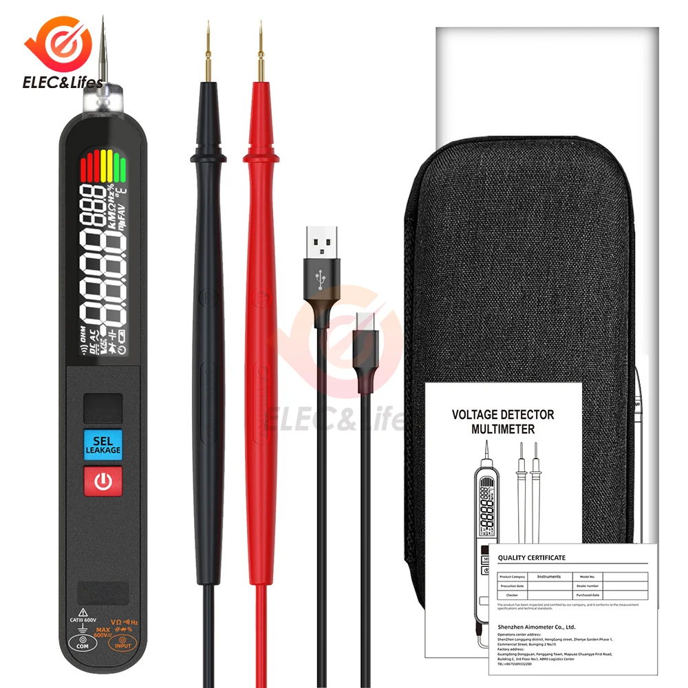 S40X 2 in 1 Multimeter Leakage Voltage Tester Pen LCD Digital DC AC Multitester Electric Meter Charging Detector