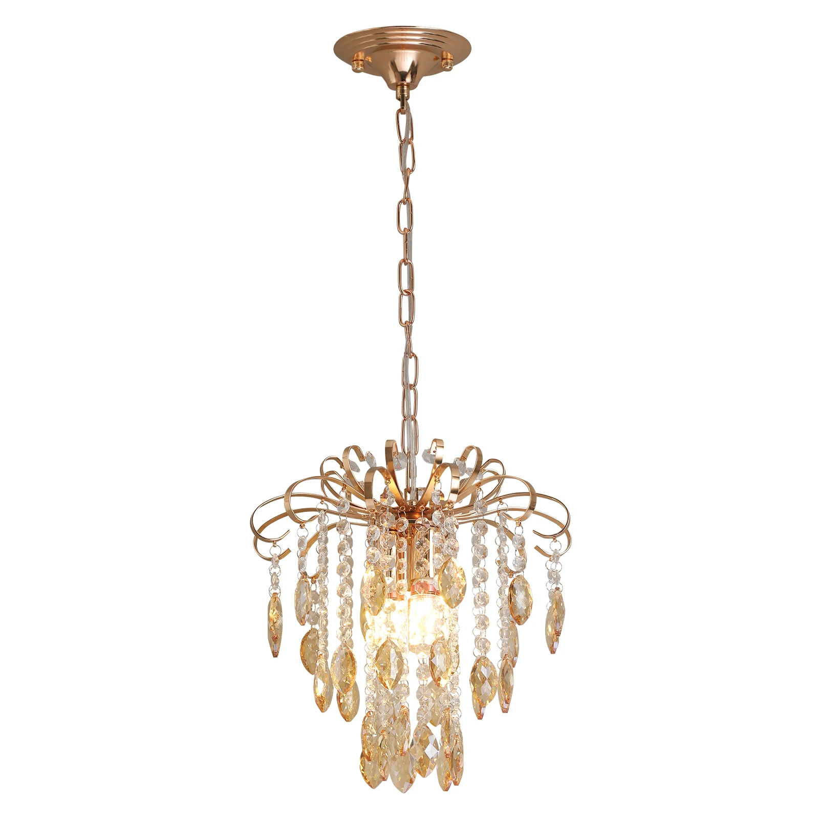 Light Emitting Diode Chandelier, Crystal Hanging Gold Chandelier