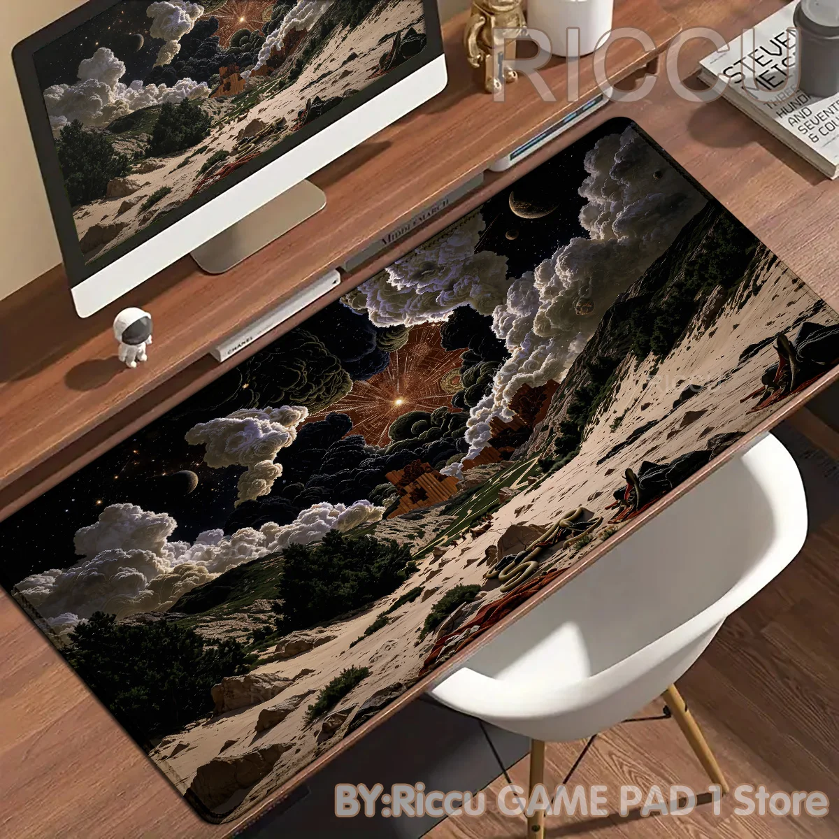 Gaming Large Starry Sky Cloud Mousepad XXL 400x900mm Mouse Pad PC Keyboard Office Non-slip Overlock HD Printing Esports Desk Mat