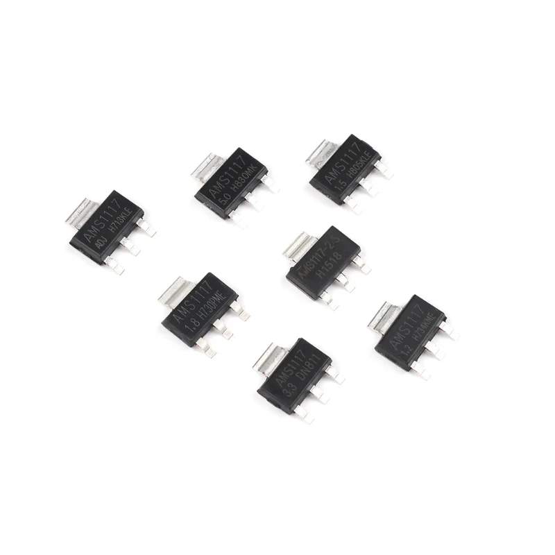 100PCS AMS1117-3.3V/1.2/1.5/1.8/2.5/5.0/ADJ Voltage Regulator LDO SOT-223