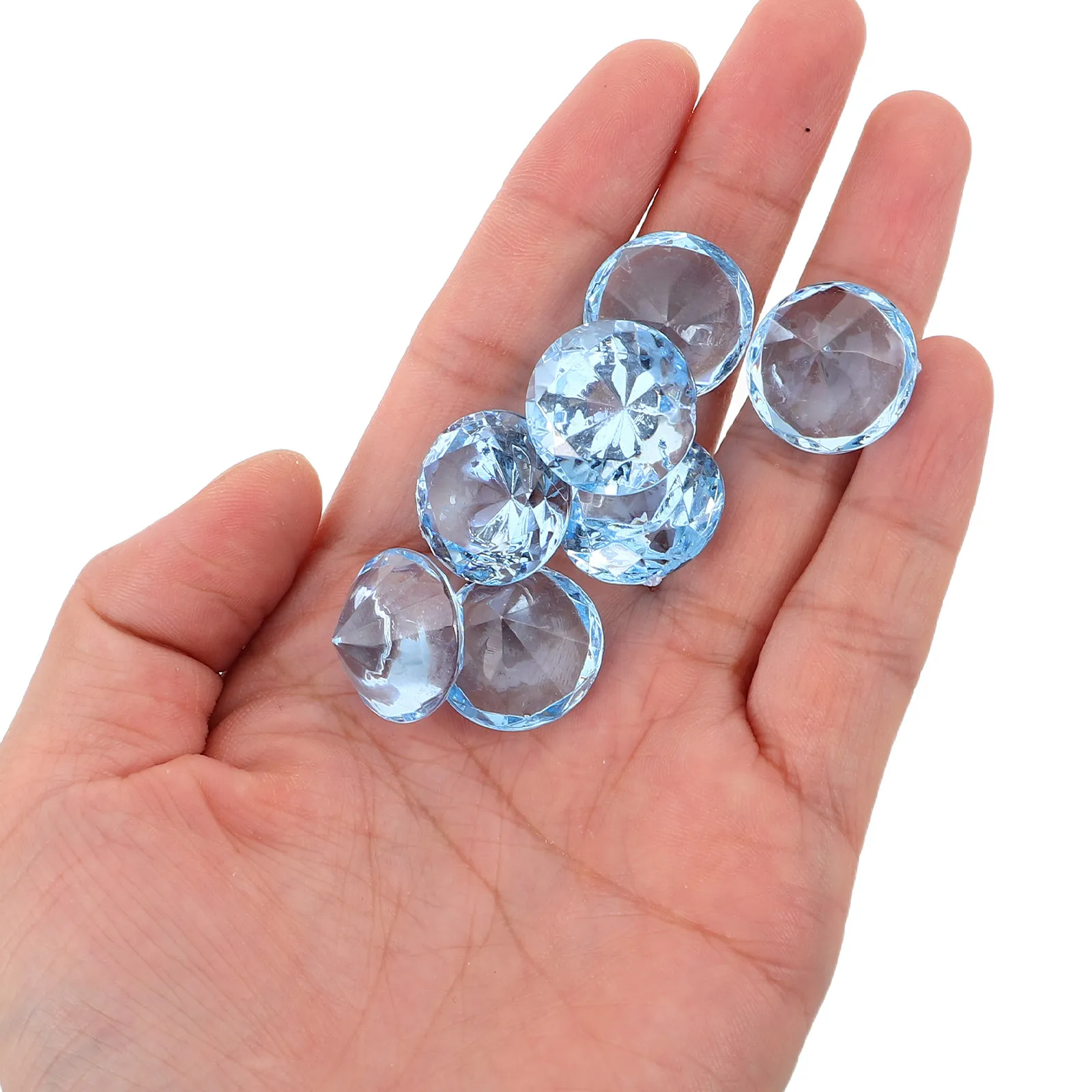 1Pack Faux Crystal Diamond Vase Filler Glass Diamond Ornaments Decorative Fillers for Centerpieces Wedding Party Table Decor