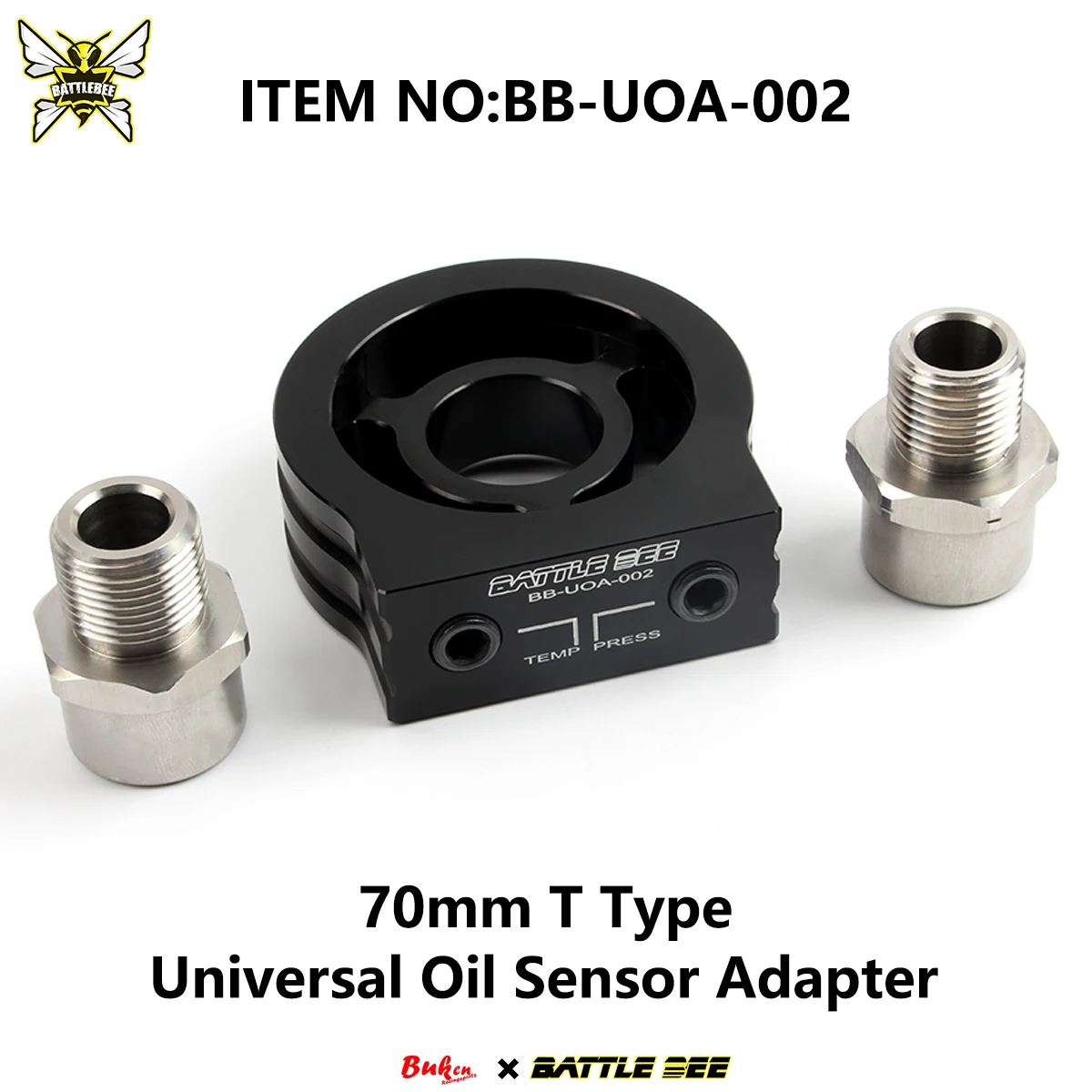 

BATTLEBEE M20x1.5 3/4-16UNF Oil Temp Sensor Filter Cooler Sandwich Plate Adapter Aluminum Alloy Universal Car Engine BB-UOA-002