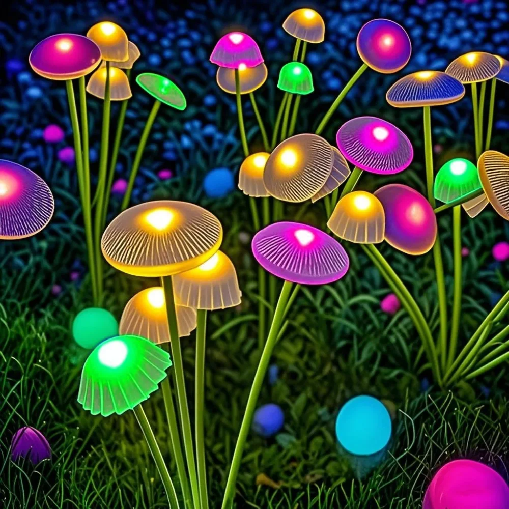 

Solar Lights Outdoor Dual Mode LED Solar Mushroom Lights Waterproof Decor Yard Patio Pathway Jellyfish for Garden Decoration