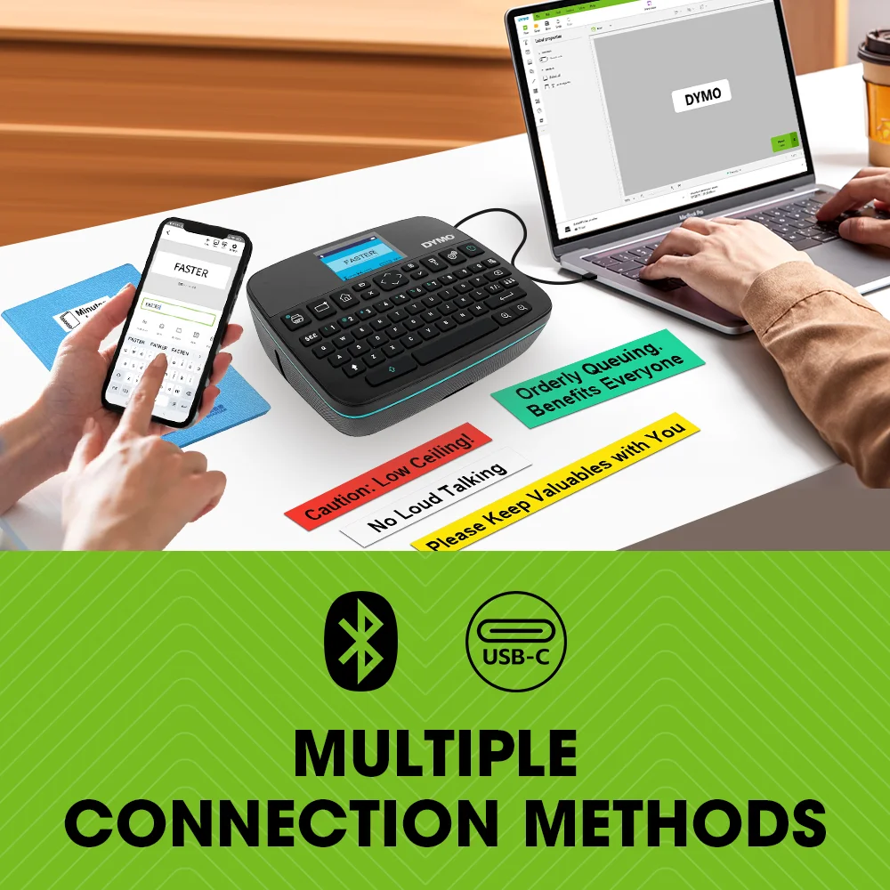 High Performance Portable DYMO LabelManager Executive 640CB LM 640CB D1 Tape Rechargeable Label Printer W/ PC & - Connectivity view 4
