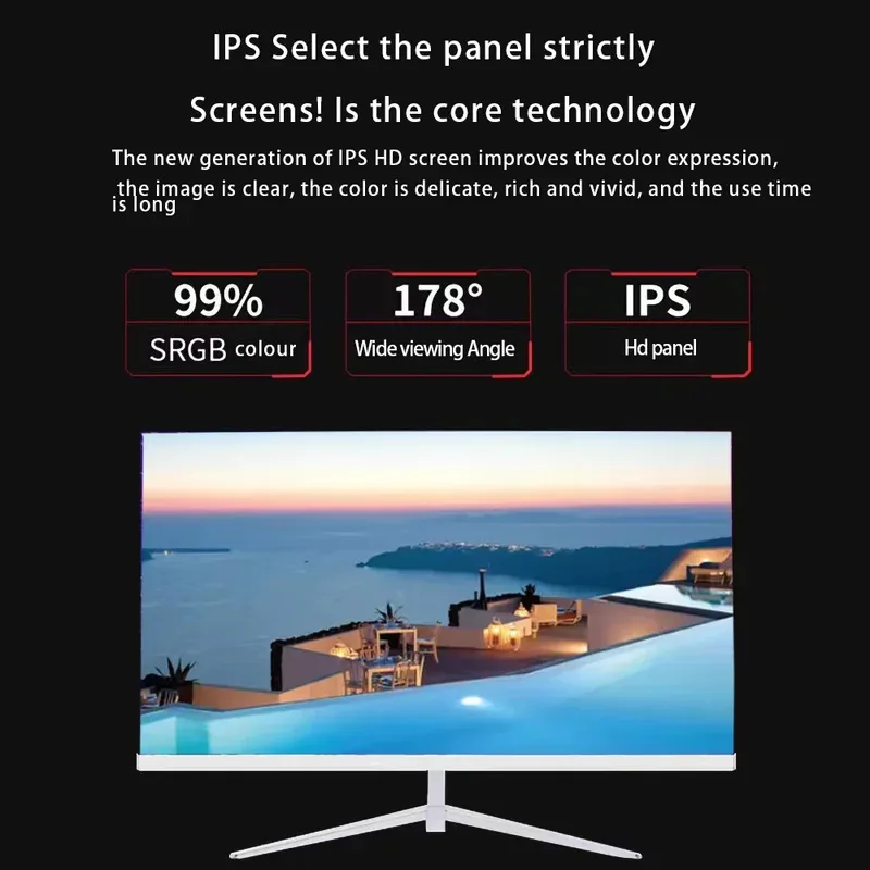 New 32-Inch Frameless 75Hz VA Panel LED Monitor PC Desktop Use LCD VGA Input Portable Light Business Series Gaming