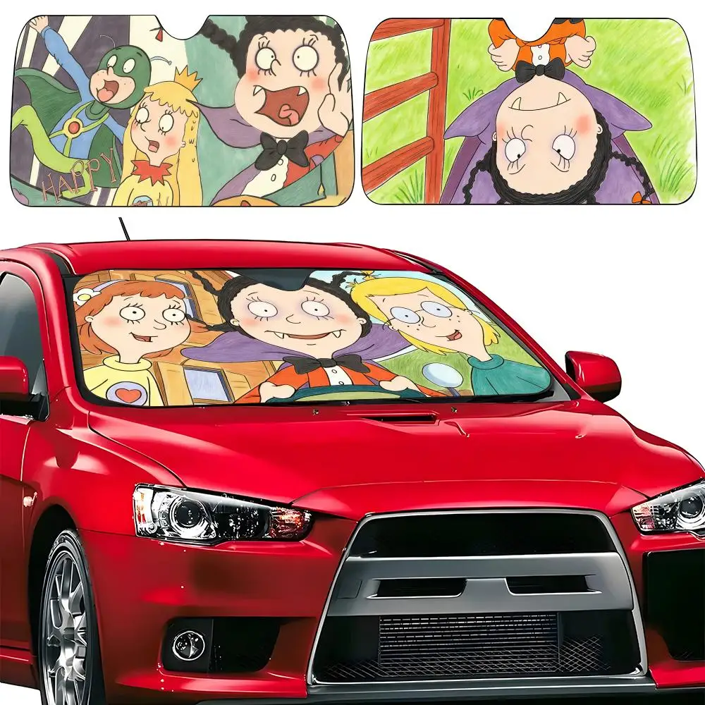 Cartoon M-Mona T-The V-Vampire Sun Visor Car sunshades, windshield sun visors, sun protection sunshades, novel car gifts.
