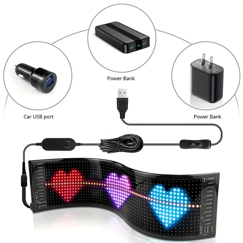 LED Eye For Car Window Screen Wireless Adhesive LED Light Blazexel Devil Eyes Light Flex LED Display Dynamic Eyes For Truck