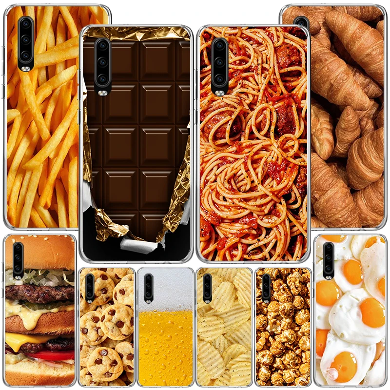 Food Fries Beer Cheese Sushi Cookie Phone Case For Huawei P40 P30 P20 P10 Lite Mate 20 10 Pro P Smart Z Y5 Y6 Y7 Y9 Personalized