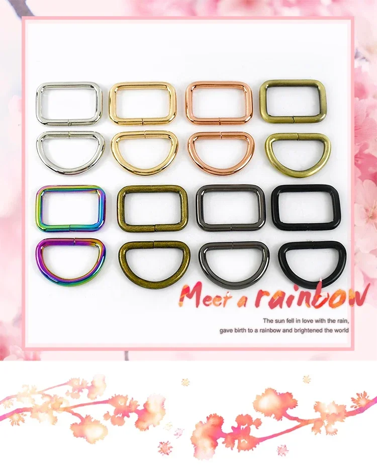 10 Stück Metall-Taschenverschlüsse, 16–50 mm, D-Ring-Verschlüsse für Gurte, Gurtband, Gürtelhaken, Hunde-Leinen-Verbindungsstücke, Verschlüsse, DIY-Bastelzubehör – Detail 1