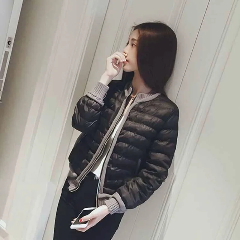 Lady Parka Quilted Short Black Women's Padded Coat Splicing Cotton Jacket Discount Loose Casual 2025 Trend Hot Outdoor Clothes