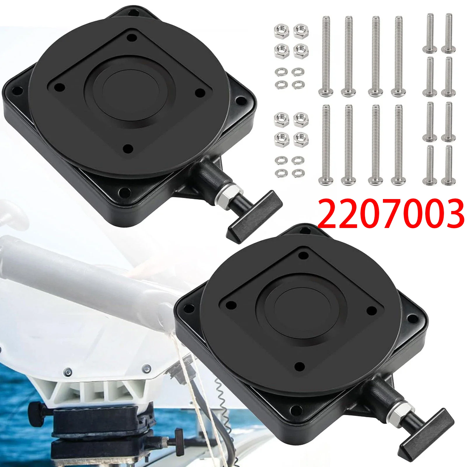 2PCS 2207003 Low-Profile Swivel Mounting Base Fit for Cannon Downrigger | Fit for Uni‑Troll/Easi‑Troll/Lake‑Troll/Sport‑Troll