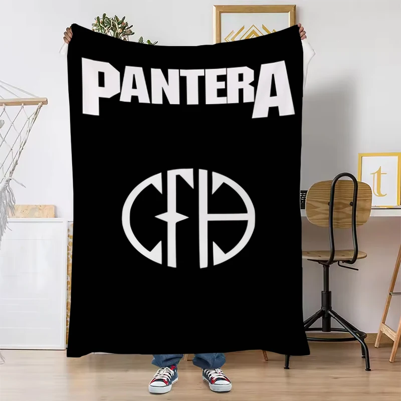 

Retro Pantera Band Banket Knee Blanket Luxury Designer Camping Throw for Sofa Sofas Blankets on Offer Downy Plaid With Print