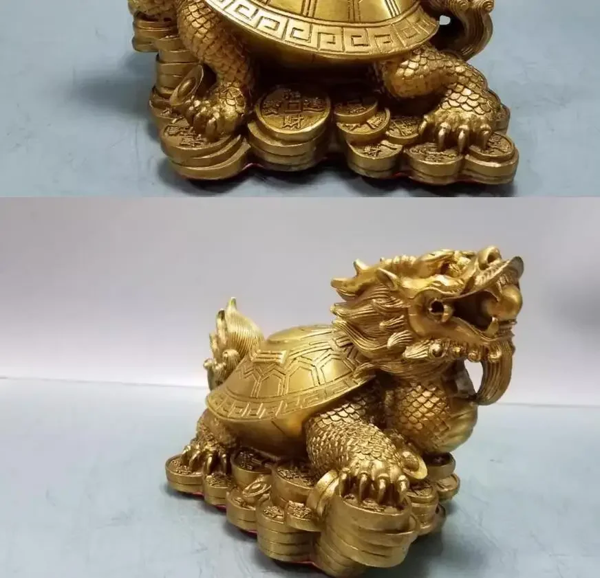 Metal Bagua Dragon Turtle Ornament Decoration Home, Office, Cultural and Creative Ornament