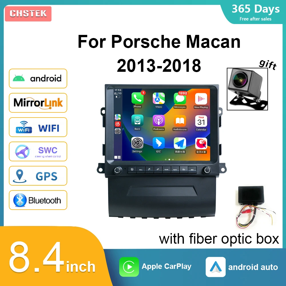 

CHSTEK Car Radio for Porsche Macan 2013-2018 Carplay Android 13 Qualcomm Navigation Multimedia Player Wireless Android GPS Wifi