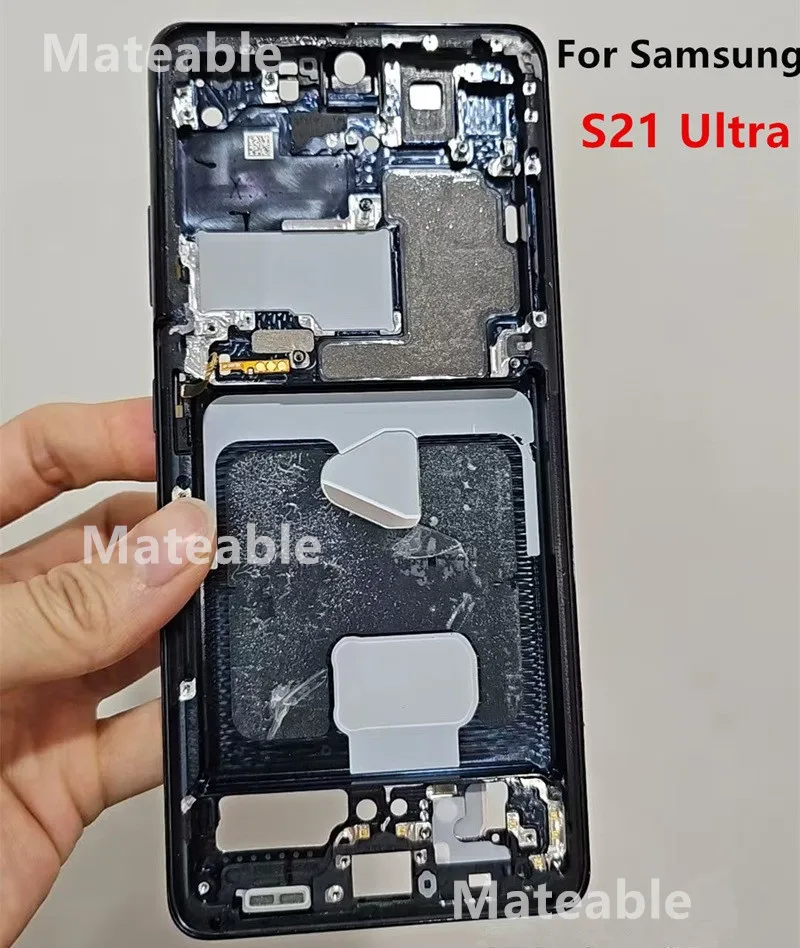 S21Ultra Middle Frame For Samsung Galaxy S21 Ultra G998 Housing Board LCD Faceplate Bezel Replace Repair Parts + Side Buttons