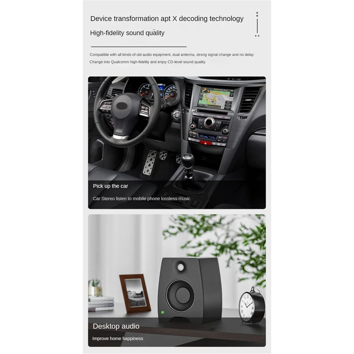 A57G-Aux Audio Bluetooth Empfänger Verlustfreie CSR Audio Adapter HIFI Auto Navigation Anruf RCA Wireless Vintage Lautsprecher 5,0 APTX