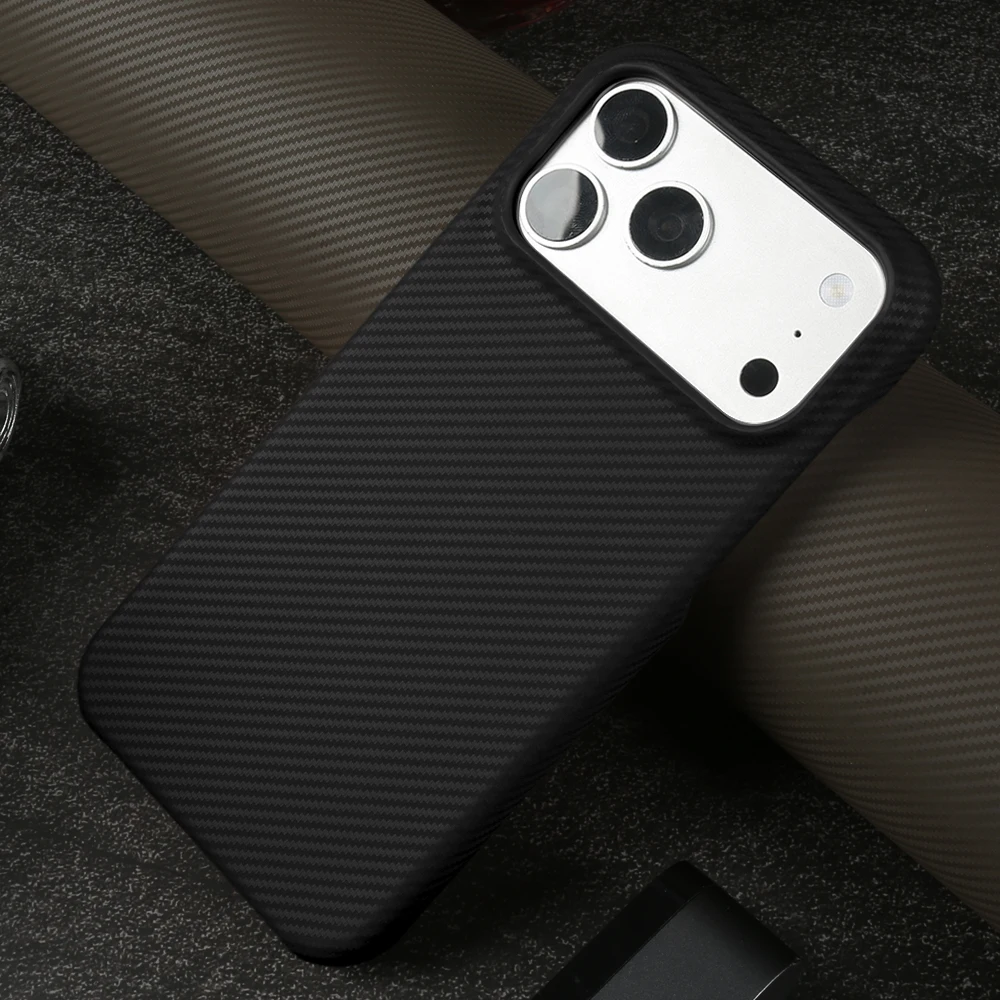 Carbon Fiber Weave Pattern Genuine Leather Case For iPhone 1