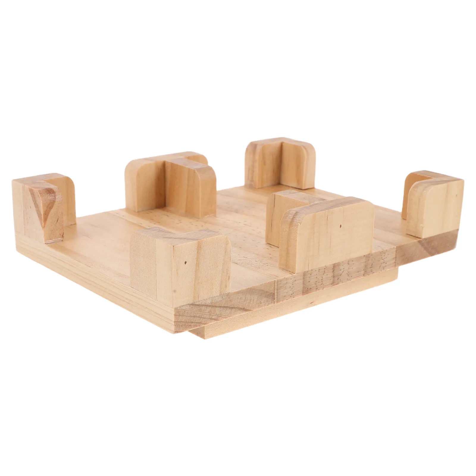 Rotating Wood Playing Card Holder 360 Degrees Poker Canasta Board Game Storage Tray Stable Card Organizer Canasta Game Accessory view 5