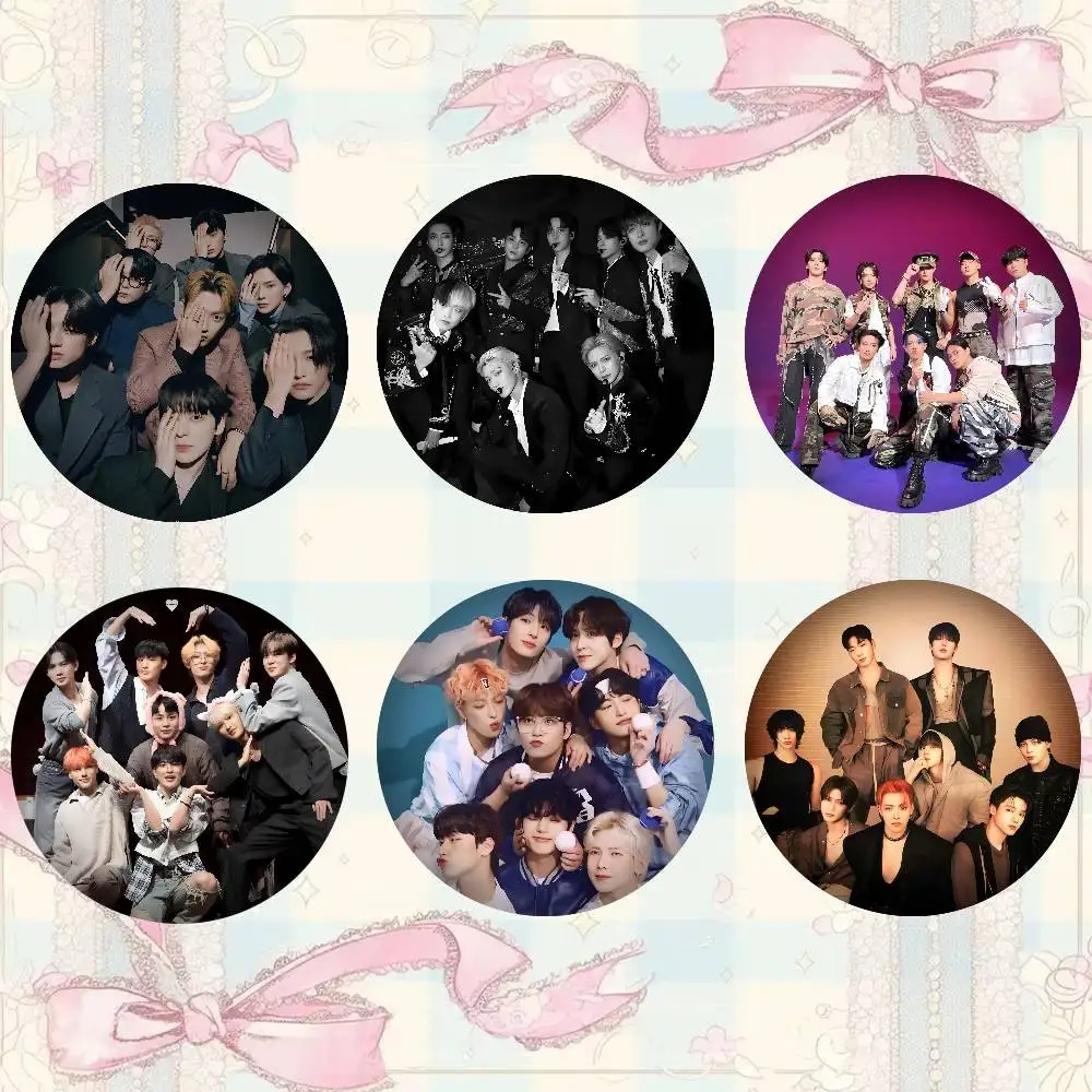 Kpop A-A-AteezS Cool Badges 25 32 44 58 75 Mm Round Cosplay Pin Decor Fans Collect Friends Gifts Brooch Souvenir