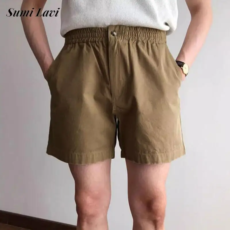 

Новые повседневные мужские тонкие шорты, модные однотонные прямые шорты с эластичной резинкой на талии, мужские летние дышащие короткие брюки для отдыха