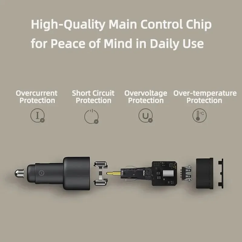 Xiaomi 100W Max 1A1C Dual Port Car Charger Fast Charge USB-A USB-C LED Light Indicator Universal Smart Phone Device Charger Kit image 6