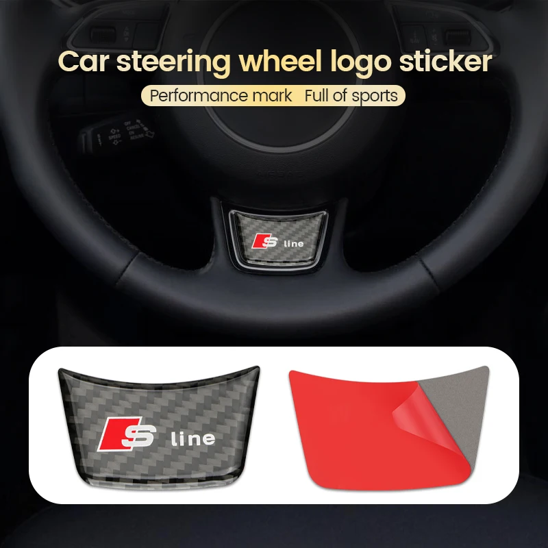 Auto Steering Wheel Sticker for Audi Sline S3 A7 A1 A5 A4 A3 B7 Q7 TTA6 Q5 B8 Q3 80 R8 A8 C7 B5 Q2 Accessories Car Styling