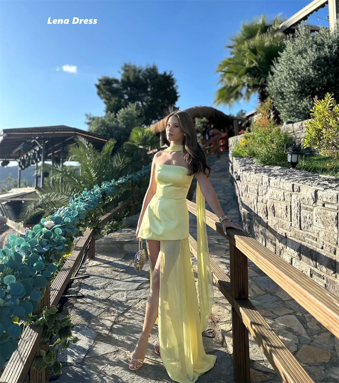 Lena Off-shoulder Luxurious Women's Evening Dresses 2025 Luxury Women Evening Dress Shawl Custom Made Yellow Modest Prom Dress