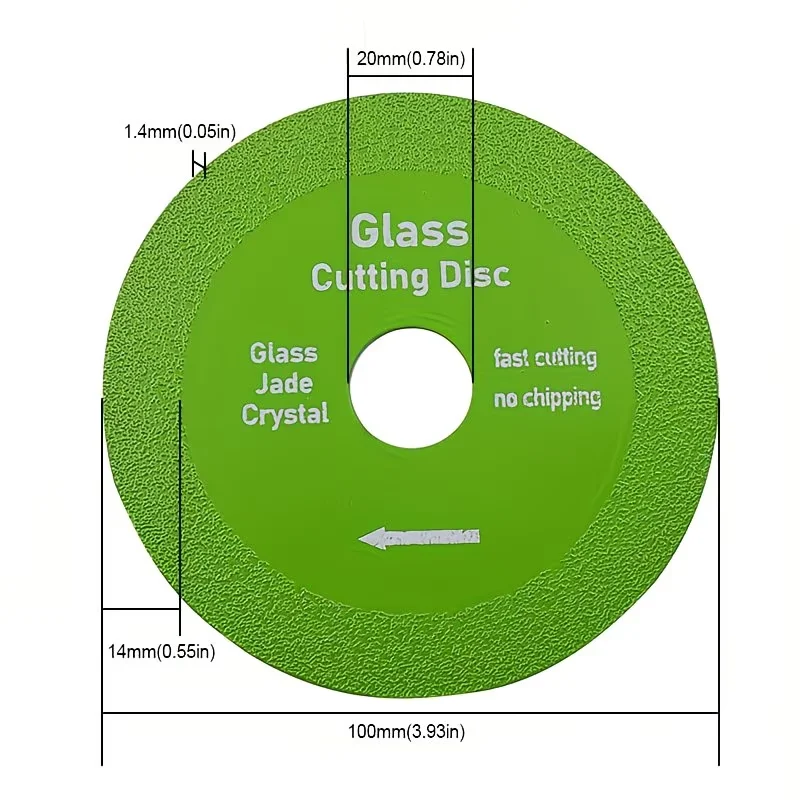 2 Pcs Multi-Functional Cutting Discs, Multipurpose Blade for Glass, Ceramic Tile, Rock Slab, Wood & Metal, Smooth Cut Cutting