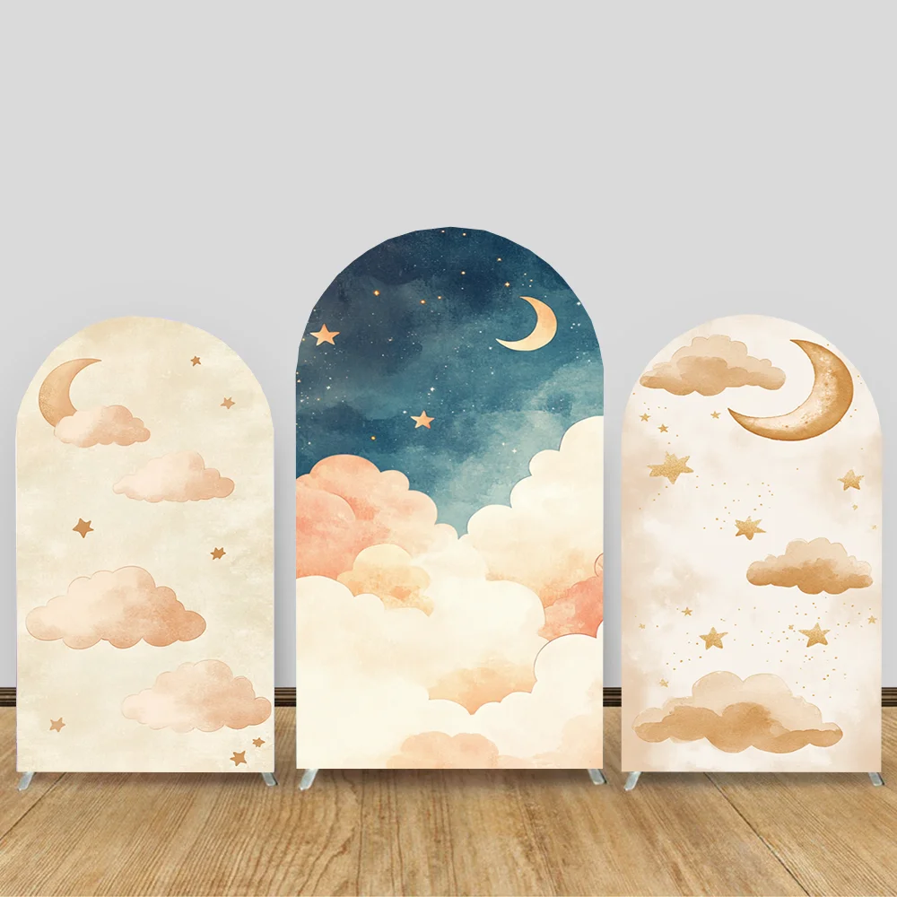 

Elastic Arch Cover Children's Birthday Baby Shower Photo Soft Fabric Clouds Hot Air Balloon Bear Party Decoration