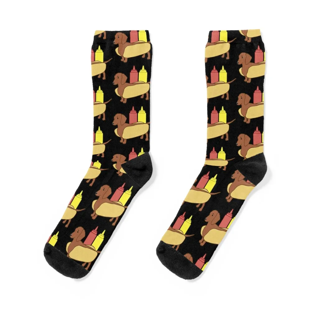

Weenie Dog Brown Dachshund Socks winter happy New year's Soccer Socks Women's Men's