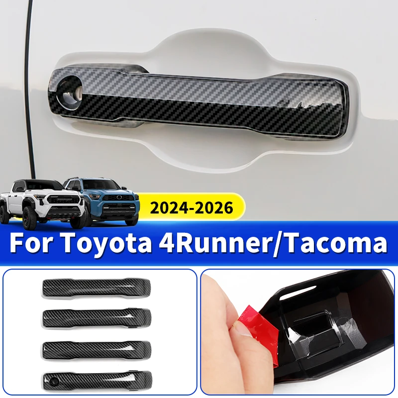

Для Toyota 4Runner 2024-2026 Tacoma: накладки на ручки дверей, защита лакокрасочного покрытия, АБС-пластик, черные, внешние аксессуары для стайлинга