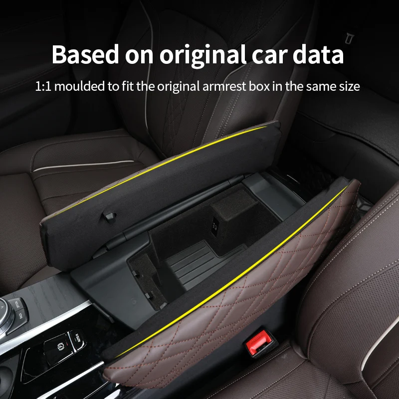 Car Armrest Mat For BMW G30 G38 G11 G12 G05 G06 G07 X5X6X7 LHD Auto Center Console Armrest Storage Box Protect Cover Accessories