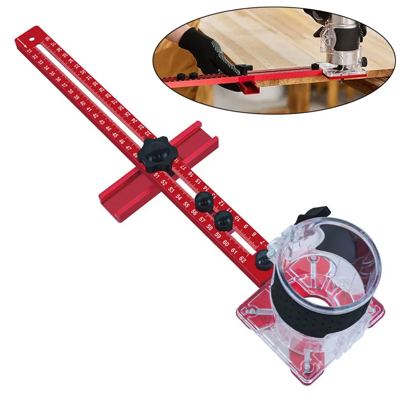 

4 in 1 Router Milling Groove Bracket Aluminum Alloy Router Circle Cutting Jig Adjustable Router Jig Guide Tool for Woodworking