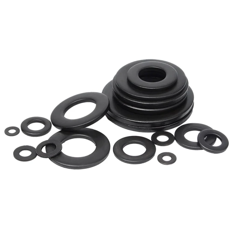Grade 8.8 Black Carbon Steel Flat Washer Plain Gasket M2 M2.5 M3 M4 M5 M6 M8 M10 M12 M14 M16 M18 M20 M22 M24 M27 M30