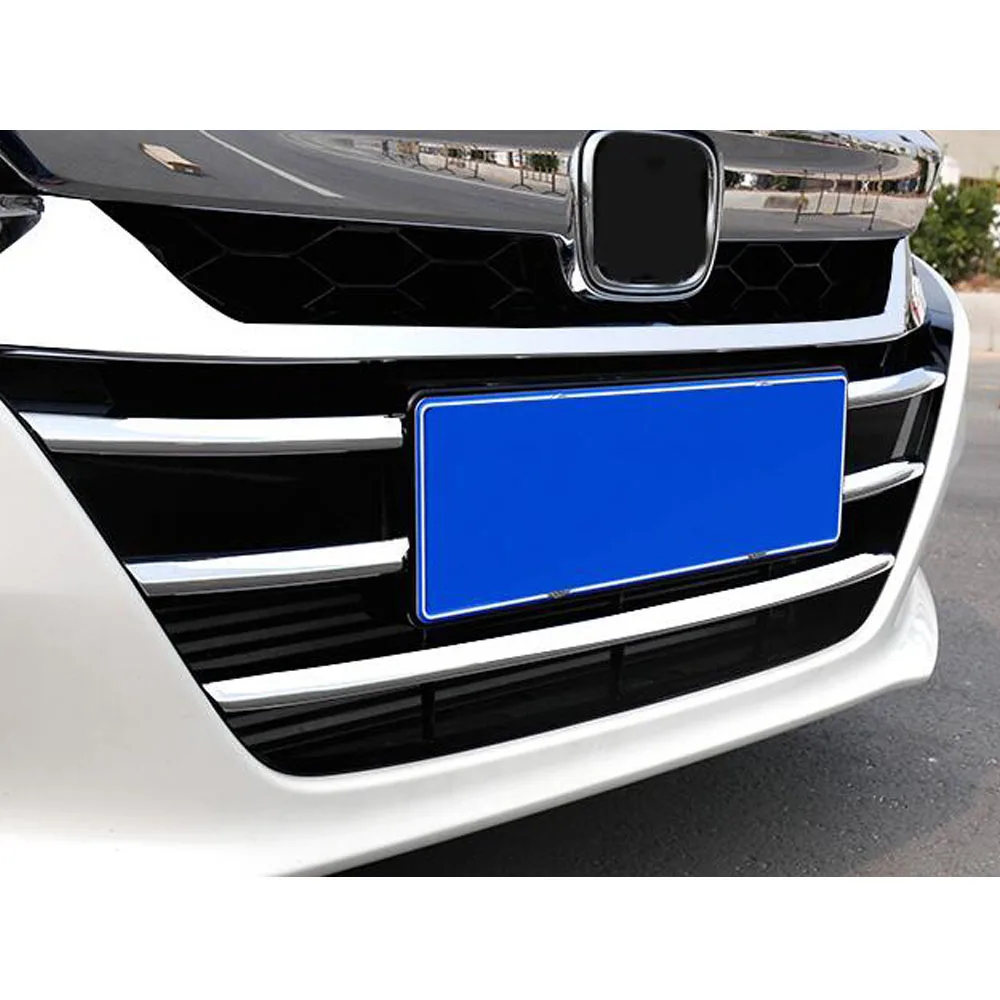 Car Body Protection Detector ABS Chrome Trim Front Up Grid Grill Grille Pane For Honda Accord 10th 2018 2019 2020 2021 2022 2023