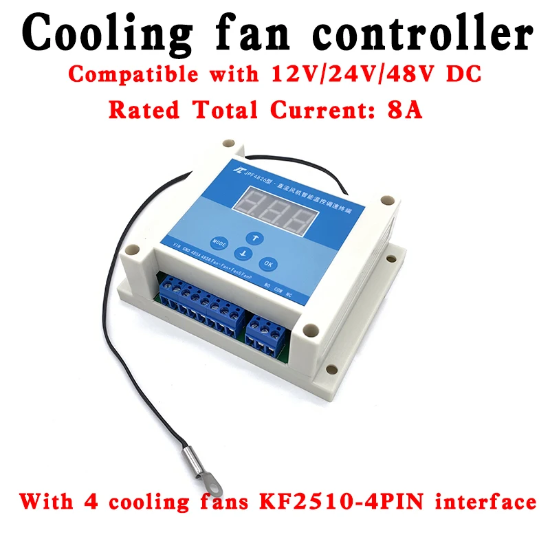 

Cooling fan controller 12V 24V 48V PWM 8A RS485 DC fan chassis cabinet fan temperature control speed fan controller PWM
