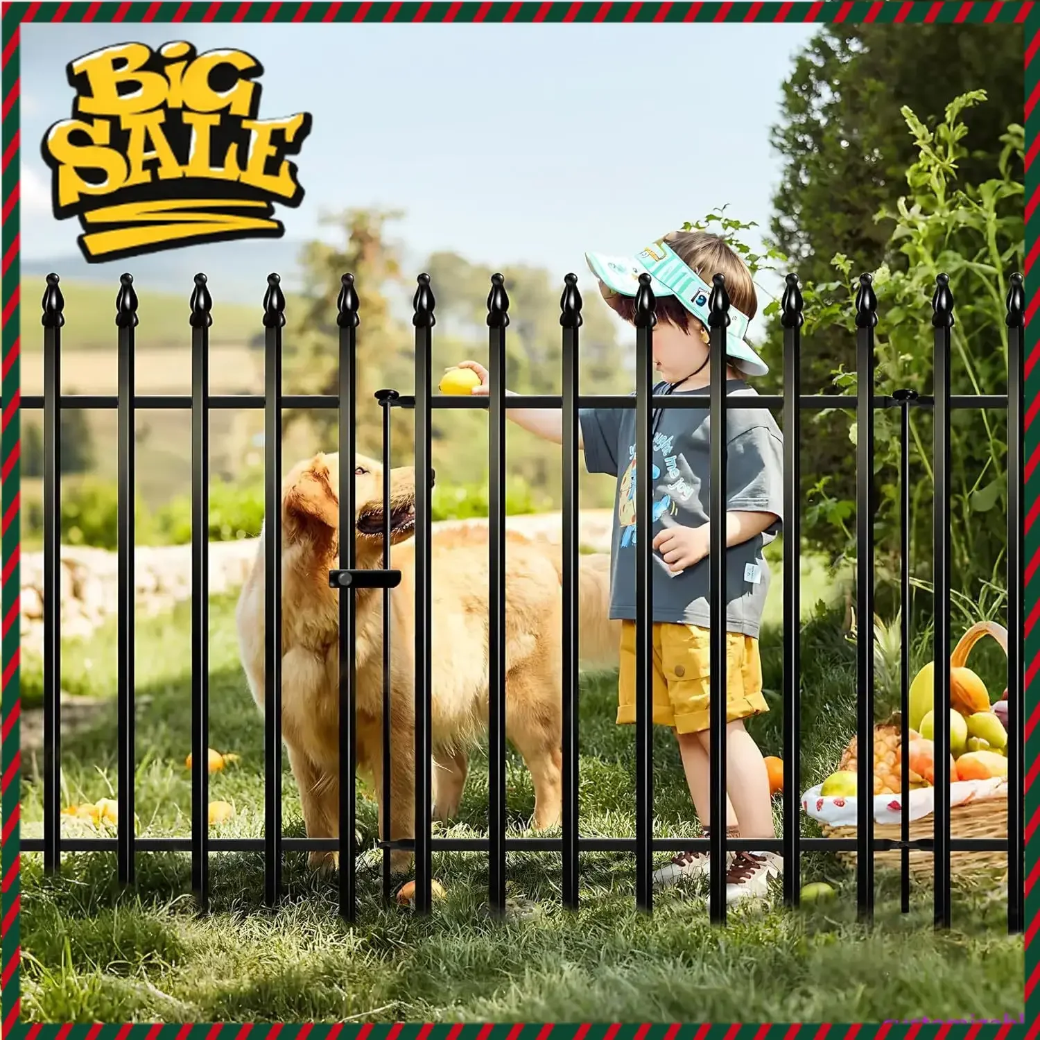 

Горячая распродажа: Металлический садовый забор, 36 дюймов (В) x 28 дюймов (Ш), 5 секций (4 панели + 1 ворота), общая длина 11,6 футов, забор-ограждение без копки для ландшафтного дизайна