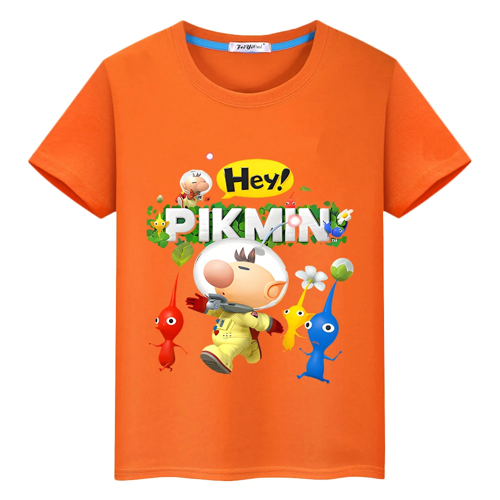 Pikmin Print cartoons100 % bawełniana koszulka dla chłopców anime tee chłopięce ubrania duma tshirt krótkie topy y2k jednoczęściowe ubrania dla