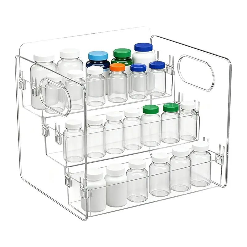 A93E-3-Tier Vitamin Storage Organizer, Organizer For Vitamin Bottles, Vitamin Bottle Organizer For Countertop, Bathroom