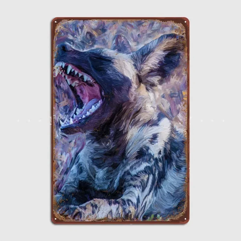 Wild Dog Paintings Room Decor Custom Metal Signs Decoration Wall Art Mural Vintage Tin Signs for Bar Garage Game Room Decoration