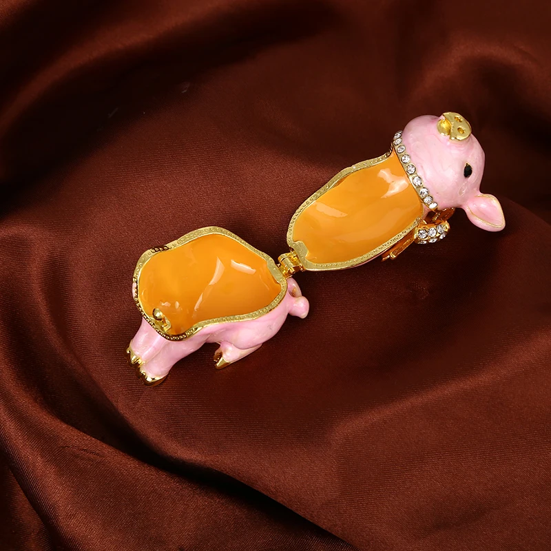 1pc Retro Pig Jewelry Organizer Display Necklace Trinket Box  Earring Ring Holder Decoration 50*30*45mm