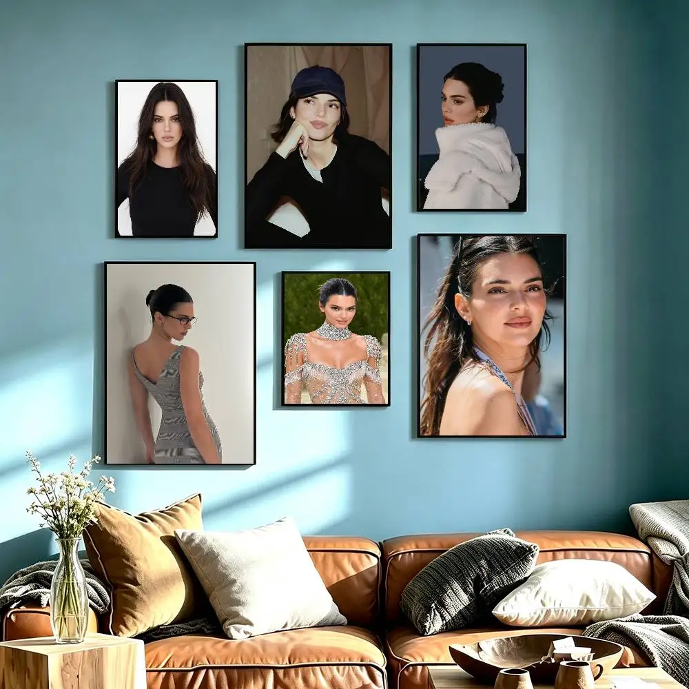 Famous Model Kendall Jenner Poster Waterproof Wall Art Sticker For Bar Living Room Vintage Decor High Quality Print Gift