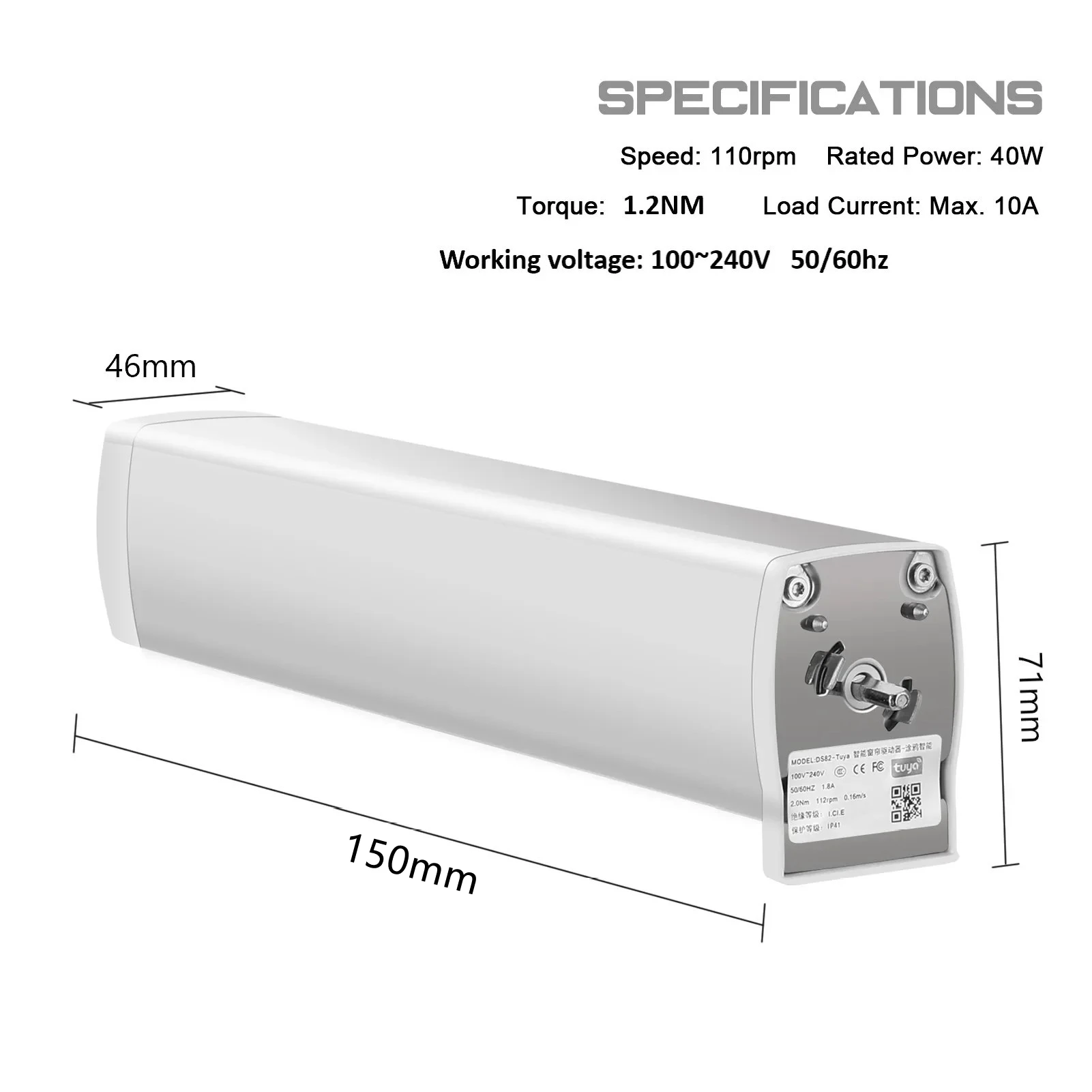 Tuya WiFi Smart Smart Curtain Motor, Quiet Electric Wireless Remote Control, Voice Control Tools, Alexa, Google Home