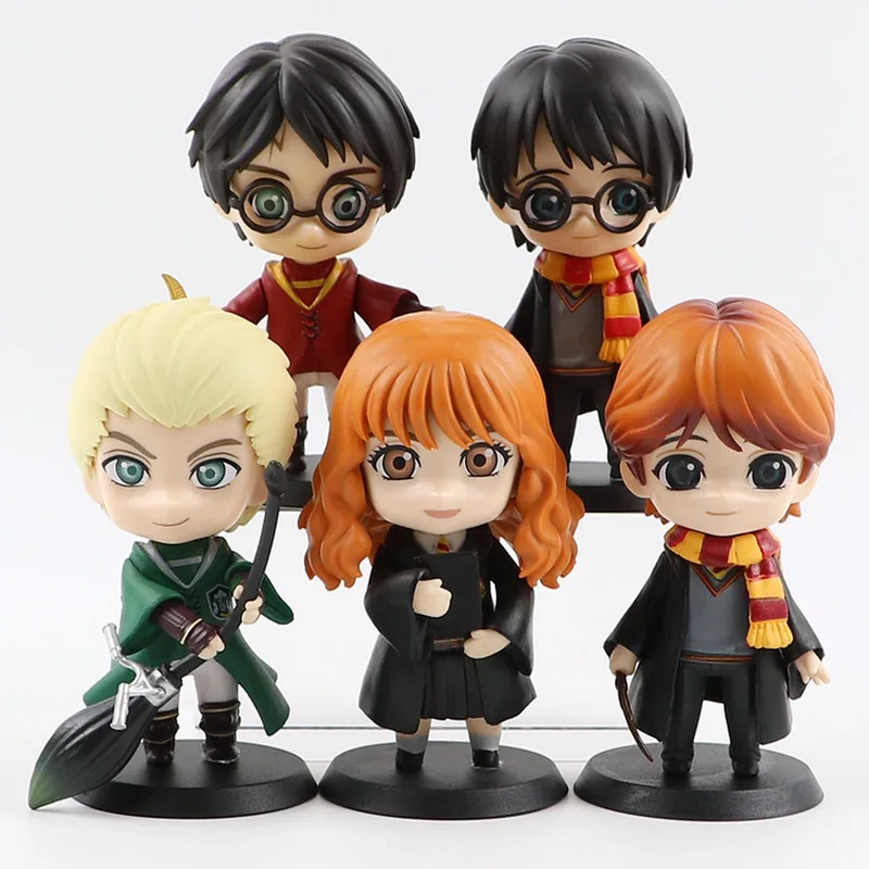 

5pcs/Set Action Figures with Hermione Ron Malfort PVC Models Q Version Dolls for Car Decoration or Kids' Toys Gift