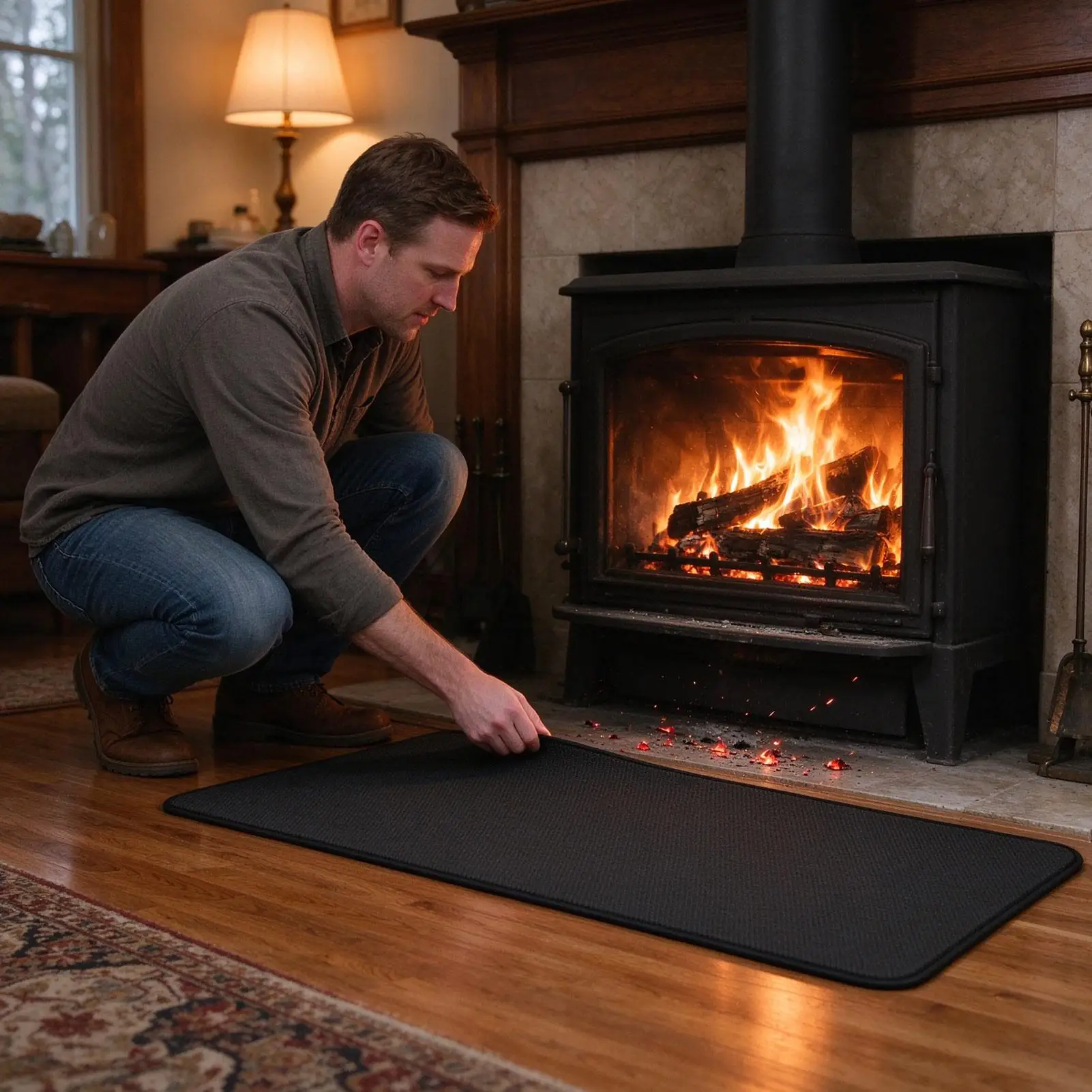 Fireplace Rug 1000 Celsius Fireproof Waterproof Pad Foldable Hearth Rug For Home Protection Floor Deck Indoor Outdoor Grill Wood