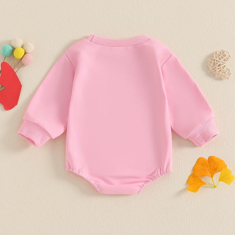 Pudcoco Baby Girls Sweatshirt Romper Bow Print Long Sleeve Jumpsuits for Newborn Infant Toddler Fashion Clothes