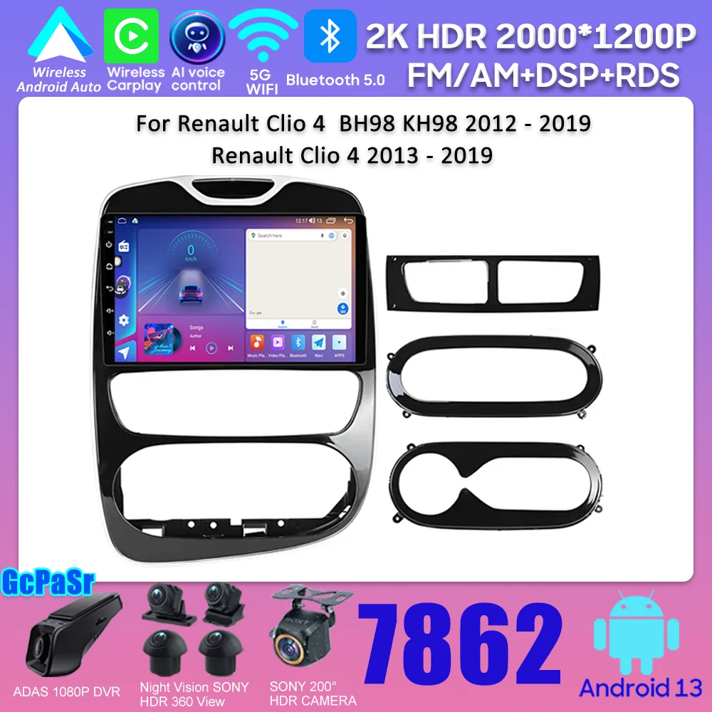 

Android For Renault Clio 4 BH98 KH98 2012 - 2019 Renault Clio 4 2013-2019 Bluetooth Touch Screen Rear CameraNo 2din DVD Carplay